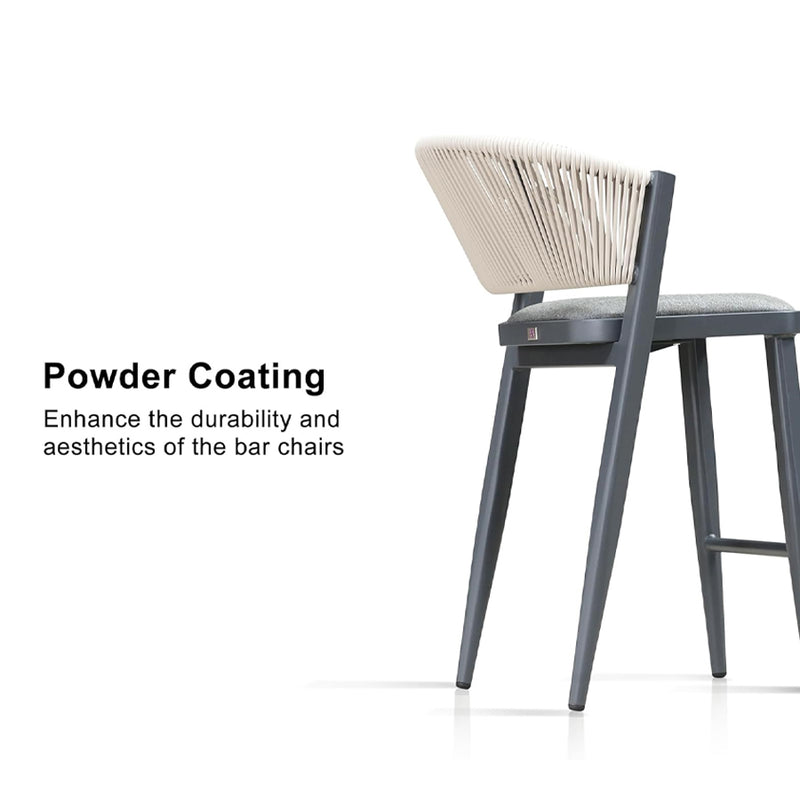 PURPLE LEAF Counter Height Bar Stool Set of 2 Outdoor Stool Chair with Footrest Patio Bar Height Stools Rattan Barstools for Outdoor or Indoor