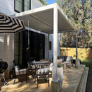 PURPLE LEAF Athena Louvered Pergola Modern White Pergola with Adjustable Roof for Deck Backyard Garden
