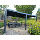 PURPLE LEAF Louvered Pergola 11.4' x 20.4' Outdoor Aluminum Pergola with Adjustable Roof for Deck Backyard Garden Grey Hardtop Gazebo