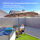 Clearance - PURPLE LEAF OPEN BOX Market Umbrella Double-Sided Market Umbrella Patio Umbrellas with Base