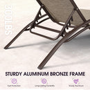 PURPLE LEAF Outdoor Chaise Lounge Chair  Patio Pool Lounger Bronze Aluminum Chairs with Side Table Adjustable Tanning Recliner for Outside Backyard Yard Deck Balcony Beach