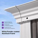 PURPLE LEAF White Gazebo for Modern Patio Double Galvanized Steel Roof Awning and Upgrade Curtain