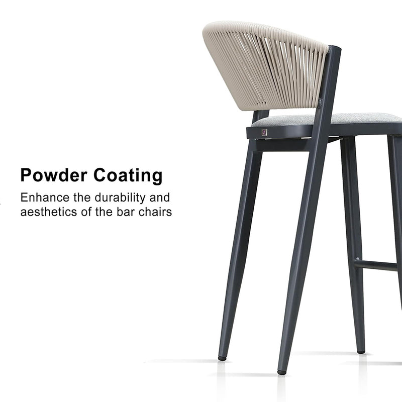 PURPLE LEAF Counter Height Bar Stool Set of 2 Outdoor Stool Chair with Footrest Patio Bar Height Stools Rattan Barstools for Outdoor or Indoor