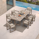 PURPLE LEAF Caesar Outdoor Dining Set Aluminum Luxury Patio Furniture Table and Chairs Set with Olifen Removable Thick Cushion and Pillow Patio Dining Sets for Garden Deck