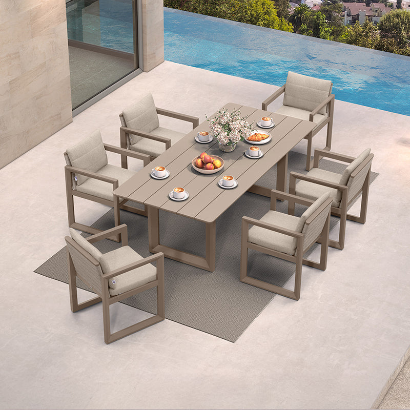 PURPLE LEAF Caesar Outdoor Dining Set Aluminum Luxury Patio Furniture Table and Chairs Set with Olifen Removable Thick Cushion and Pillow Patio Dining Sets for Garden Deck