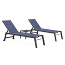 PURPLE LEAF 2 Pieces Extended Edition Patio Outdoor Chaise Lounge with Wheels for Patio Pool Lawn Sunbathing Chair