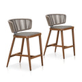 PURPLE LEAF Outdoor Bar Stools, All Weather Rattan and Aluminum Patio Bar Stool with Cushion for Indoor and Outdoor.