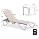 PURPLE LEAF Patio Chaise Lounge Chair Outdoor Plastic Textilene Sun Bathing Recliner Tanning Pool Lounger with 6 Adjustable Position for Outside Beach in-Pool Lawn Poolside