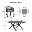 PURPLE LEAF Outdoor Dining Set Rattan Dining Chairs and Table for Garden Patio