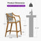 PURPLE LEAF Outdoor Bar Stool Set of 2 Aluminum Frame Bar Chair with Cushion and Back Kitchen Island Bar Stools