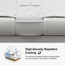 PURPLE LEAF Outdoor Counter Height Stools Set of 2, PU Leather Patio Bar Set with Aluminum Frame, Bar Chairs for Poolside, Garden, Kitchen Island