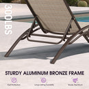PURPLE LEAF Outdoor Chaise Lounge Chair  Patio Pool Lounger Bronze Aluminum Chairs with Side Table Adjustable Tanning Recliner for Outside Backyard Yard Deck Balcony Beach