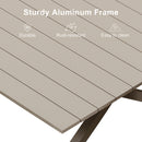 PURPLE LEAF Modern Outdoor Dining Table with 6/8/10 Seats, All-Weather Aluminum Table and Rattan Chairs with Cushions, Champagne