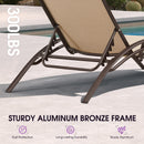 PURPLE LEAF Outdoor Chaise Lounge Chair  Patio Pool Lounger Bronze Aluminum Chairs with Side Table Adjustable Tanning Recliner for Outside Backyard Yard Deck Balcony Beach