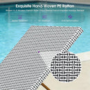 PURPLE LEAF Extra Large Patio Chaise Lounge French Outdoor Wicker Lounger Matte Teak Aluminum Frame 771LBS Capacity PE Rattan Adjustable Backrest for Pool Garden Beach Backyard