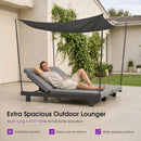 PURPLE LEAF Outdoor Daybed for Patio,  Poolside Chaise Lounge Bed with Cushion, Olefin Blend Fabric, Aluminum Frame Sunbed with Side Table for Deck and Backyard