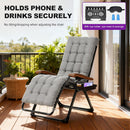 PURPLE LEAF Outdoor Reclining Chair Patio Zero Gravity Chaise Lounge Folding Chair with Removable Cushion Adjustable Headrest for Lawn Camping Beach Pool