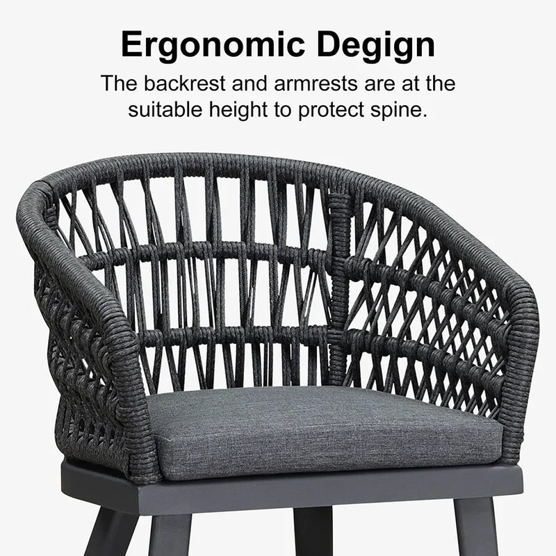 PURPLE LEAF Outdoor Dining Set Rattan Dining Chairs and Table for Garden Patio