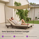 PURPLE LEAF Outdoor Daybed for Patio,  Poolside Chaise Lounge Bed with Cushion, Olefin Blend Fabric, Aluminum Frame Sunbed with Side Table for Deck and Backyard