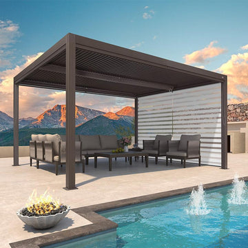 Louvered Aluminum Pergola with Roller...