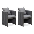 PURPLE LEAF 2- Pieces Patio Dining Chair All-Weather Modern Outdoor Aluminum Dining Chair with Olefin Cushions Pillows for Garden Backyard