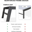 PURPLE LEAF Extra Large 2 Pieces Outdoor Aluminum Chaise Lounge Chair with Wheels