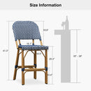 PURPLE LEAF Outdoor Bar Height Stools Set of 2 French Country Patio Rattan Bar Stool Chairs Outdoor Armless Barstools for Porch Garden Indoor Kitchen