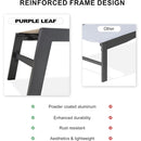 PURPLE LEAF Extra Large 2 Pieces Outdoor Aluminum Chaise Lounge Chair with Wheels