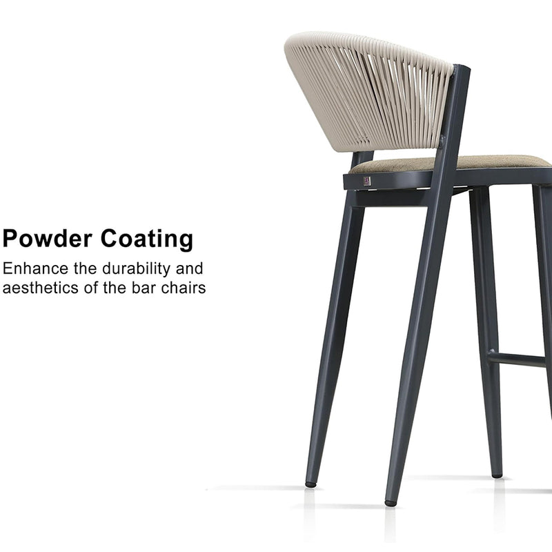 PURPLE LEAF Counter Height Bar Stool Set of 2 Outdoor Stool Chair with Footrest Patio Bar Height Stools Rattan Barstools for Outdoor or Indoor