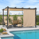 PURPLE LEAF Outdoor Retractable Pergola with Sun Shade Canopy Patio Aluminum Pergola With Curtains