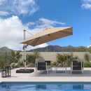 PURPLE LEAF Deluxe Left-Right Tilting Patio Umbrella Outdoor Swivel Cantilever Umbrellas