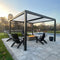 PURPLE LEAF Louvered Pergola Modern Grey Pergola with White Roof for Deck Backyard Garden