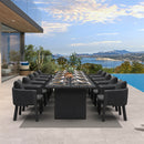 PURPLE LEAF Sanori Outdoor Dining Set Luxury Aluminum Patio Table and Dining Chairs Set with  Olefin Fabric Cushions and Pillows for Deck Garden
