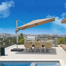 PURPLE LEAF Deluxe Left-Right Tilting Patio Umbrella Outdoor Swivel Cantilever Umbrellas