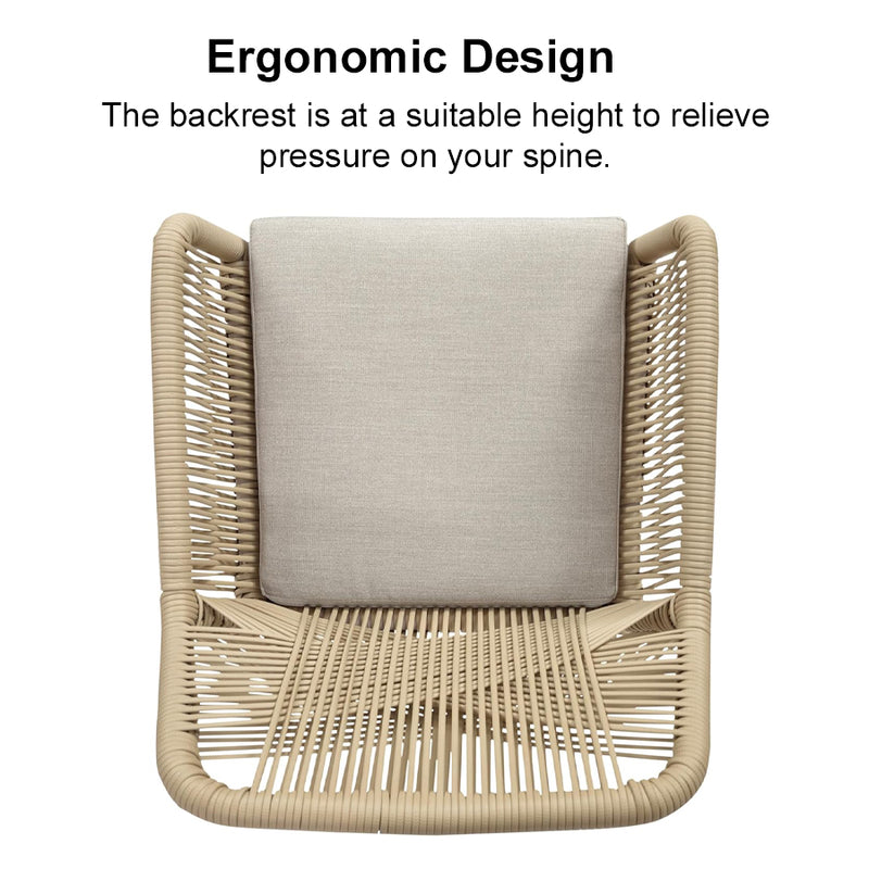 PURPLE LEAF Outdoor Dining Set All-Weather PE Rattan Outdoor Patio Furniture Set with Aluminum Frame