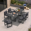 PURPLE LEAF Caesar Outdoor Dining Set Aluminum Luxury Patio Furniture Table and Chairs Set with Olifen Removable Thick Cushion and Pillow Patio Dining Sets for Garden Deck