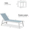 PURPLE LEAF Outdoor Chaise Lounge Chairs Set of 2 White Aluminum Lounge Chair Five-Position Adjustable Chaise with Wheels and Table for Pool Deck Patio