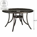 PURPLE LEAF Cast Aluminum Patio Dining Armchairs and Round Table | Rhombus and Square Lattice Designs