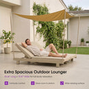 PURPLE LEAF Outdoor Daybed for Patio,  Poolside Chaise Lounge Bed with Cushion, Olefin Blend Fabric, Aluminum Frame Sunbed with Side Table for Deck and Backyard