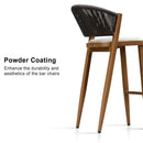 PURPLE LEAF Counter Height Bar Stool Set of 2 Outdoor Stool Chair with Footrest Patio Bar Height Stools Rattan Barstools for Outdoor or Indoor