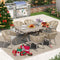 PURPLE LEAF 7/9/11 Pieces Outdoor Dining Set with Aluminium Table and Rattan Chairs, Champagne