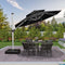 PURPLE LEAF Round Cantilever Patio Umbrella Heavy Duty Umbrella for Porch Garden Pool
