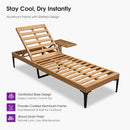 PURPLE LEAF Outdoor Chaise Lounge Patio Lounge Chair Recliner with Side Table and Cushion for Poolside Balcony Backyard
