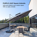 PURPLE LEAF Best Square Cantilever Pool Umbrella Outdoor Patio Sun Porch Umbrella