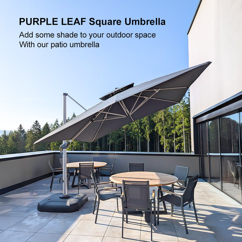 PURPLE LEAF Best Square Cantilever Pool Umbrella Outdoor Patio Sun Porch Umbrella