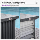 PURPLE LEAF Galvanized Steel Outdoor Deck Box with Wheels, Gray