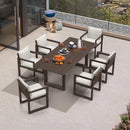 PURPLE LEAF Caesar Outdoor Dining Set Aluminum Luxury Patio Furniture Table and Chairs Set with Olifen Removable Thick Cushion and Pillow Patio Dining Sets for Garden Deck