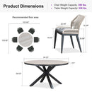 PURPLE LEAF Round Outdoor Dining Set Patio Aluminum Dining Set Round Table and Wicker Chairs with Sunbrella Cushions for Kitchen Deck