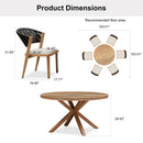 PURPLE LEAF Round Patio Dining Set with Aluminum Frame and Wicker Rattan Dining Chair with Comfortable Cushions for Deck Porch Kitchen Outdoor