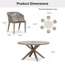 PURPLE LEAF Round Patio Dining Set with Aluminum Frame and Wicker Rattan Dining Chair with Comfortable Cushions for Deck Porch Kitchen Outdoor